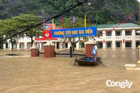 Ninh Bình: Lũ trên sông Hoàng Long, sông Đáy dâng cao, nhiều khu vực bị ngập lụt
