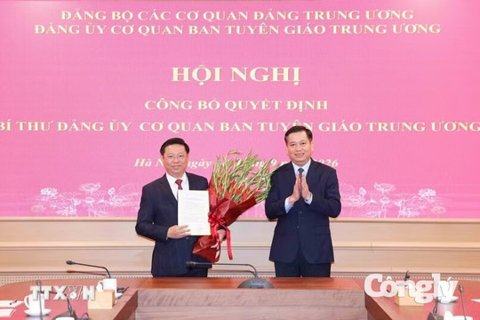 Đồng chí Trần Thanh Lâm giữ chức Bí thư Đảng ủy cơ quan Ban Tuyên giáo Trung ương