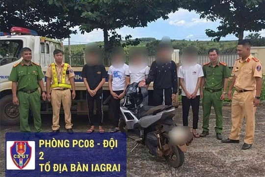 CSGT Gia lai vào cuộc xác minh clip nhóm thanh thiếu niên không đội mũ bảo hiểm