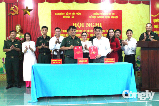 BĐBP Đắk Lắk ký kết nghĩa với Trường Phổ thông nội trú tiểu học và trung học cơ sở Ia Lốp