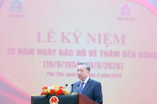 Bài phát biểu của Tổng Bí thư, Chủ tịch nước Tô Lâm tại Lễ Kỷ niệm 72 năm Ngày Bác Hồ về thăm Đền Hùng và khánh thành Tượng đài "Bác Hồ với ngày hội non sông"