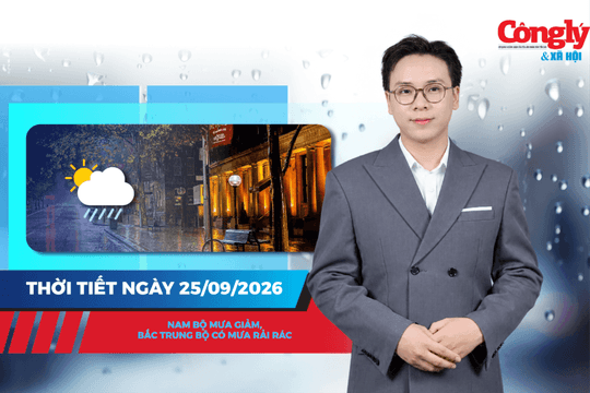 Thời tiết ngày 25/9: Nam Bộ mưa giảm, Bắc Trung Bộ có mưa rải rác