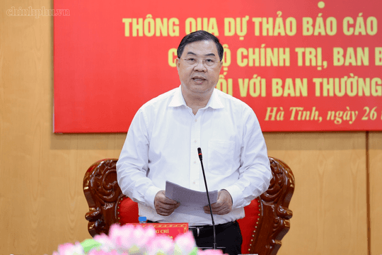 Thông qua dự thảo báo cáo kết quả kiểm tra, giám sát (đợt 3) đối với Ban Thường vụ Tỉnh ủy Hà Tĩnh