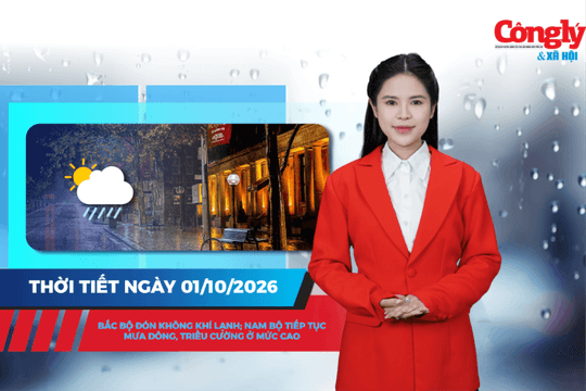 Thời tiết ngày 1/10: Bắc Bộ đón không khí lạnh; Nam Bộ tiếp tục mưa dông, triều cường ở mức cao