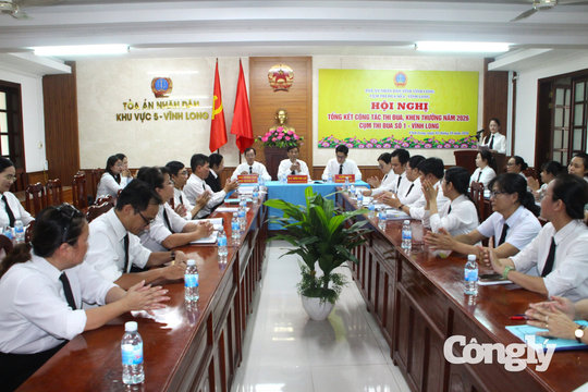 Cụm thi đua số 1 - TAND tỉnh Vĩnh Long: Tỷ lệ giải quyết án đạt và vượt chỉ tiêu