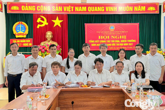 Cụm thi đua số II TAND hai cấp tỉnh Nghệ An tổng kết công tác thi đua, khen thưởng năm 2026