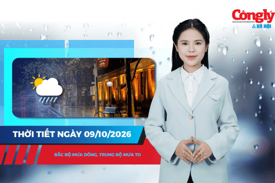 Thời tiết ngày 9/10: Bắc Bộ mưa dông, Trung Bộ mưa to