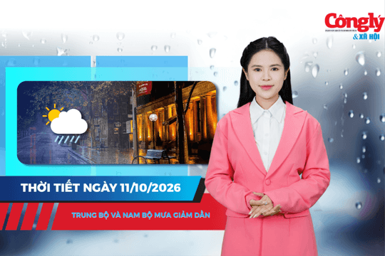 Thời tiết ngày 11/10: Trung Bộ và Nam Bộ mưa giảm dần