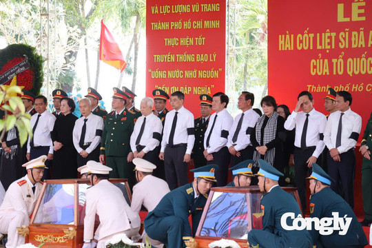 An táng 731 hài cốt liệt sĩ được tìm kiếm, quy tập ở Công viên Lê Thị Riêng