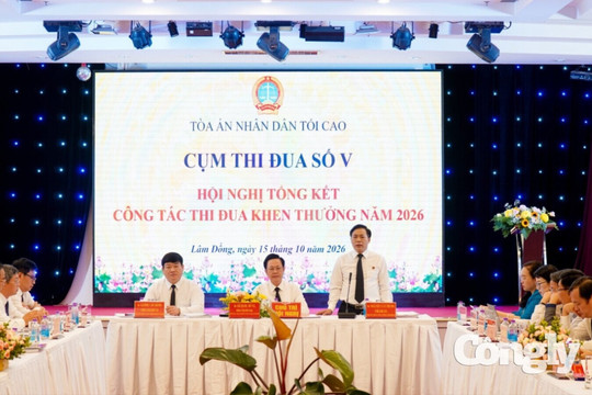Cụm thi đua số V - TAND tổng kết công tác thi đua năm 2026