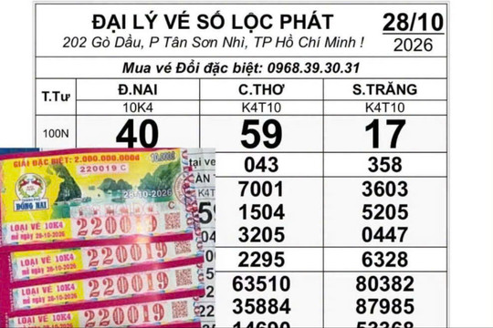 Một khách hàng trúng 10 vé đặc biệt XSKT Đồng Nai