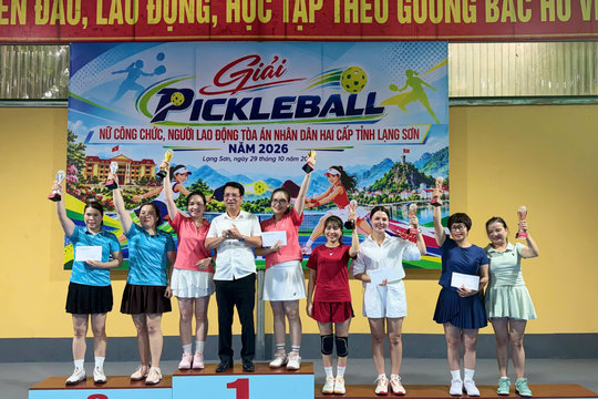 Sôi nổi Giải Pickleball nữ TAND hai cấp tỉnh Lạng Sơn