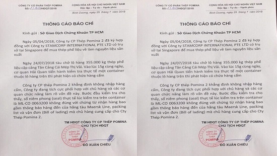 Vụ 100 bánh cocaine trong container: Cty CP thép Pomina 2 khẳng định không nhập hàng cấm