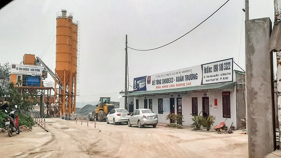 Trạm trộn bê tông Shodex 3 – Xuân Trường hoạt động không phép, bất chấp pháp luật