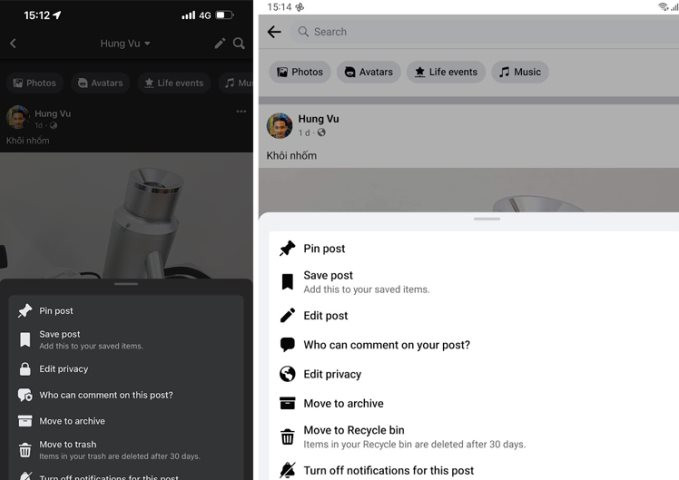 Ứng dụng Facebook trên iOS lỗi tính năng sửa bài đăng
