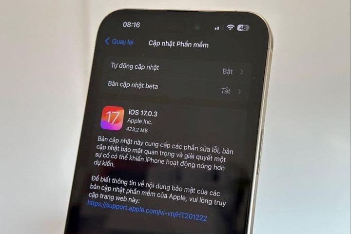 Apple tung bản cập nhật iOS 17.0.3