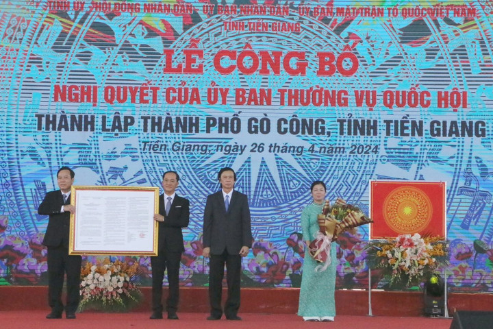 Tiền Giang: Công bố thành lập thành phố Gò Công