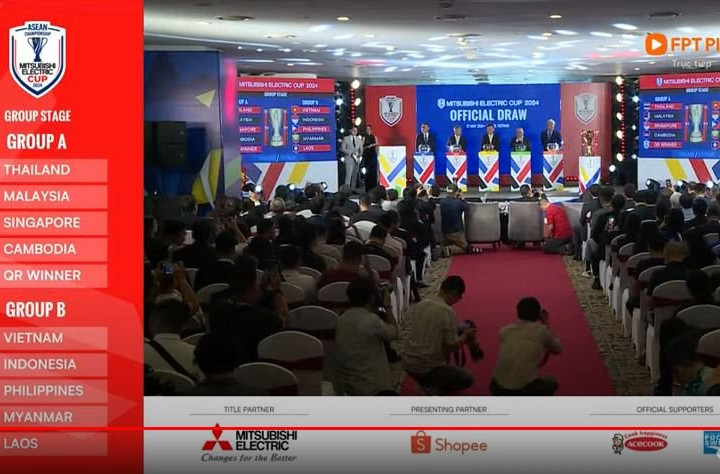 Kết quả bốc thăm AFF Cup 2024: ĐT Việt Nam cùng bảng với ĐT Indonesia