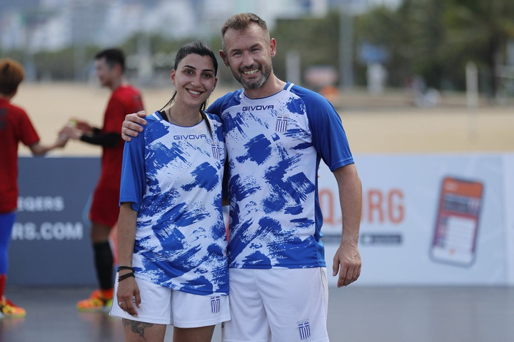 Hai vận động viên Hy Lạp cầu hôn tại Giải Teqball thế giới 2024
