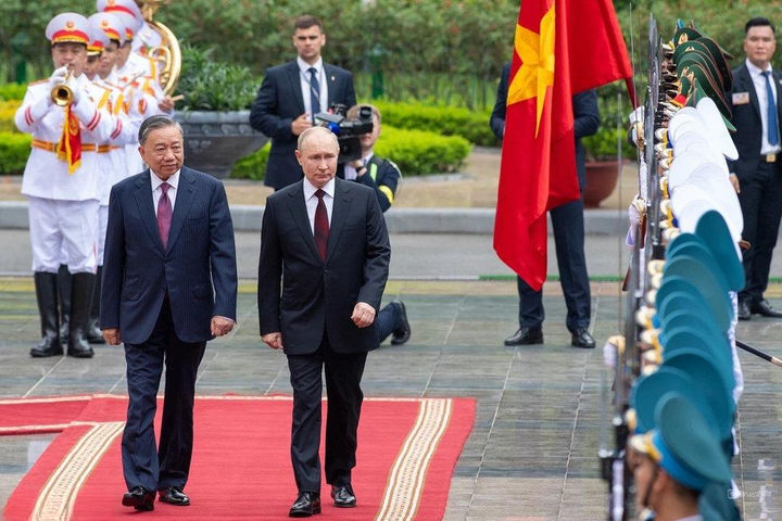 Chủ tịch nước Tô Lâm chủ trì lễ đón Tổng thống Liên bang Nga Vladimir Putin