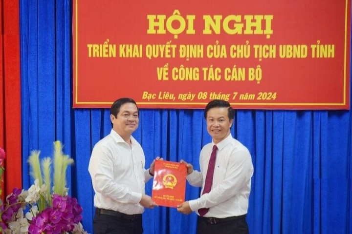 Bổ nhiệm Phó Giám đốc Sở Kế hoạch và Đầu tư tỉnh Bạc Liêu