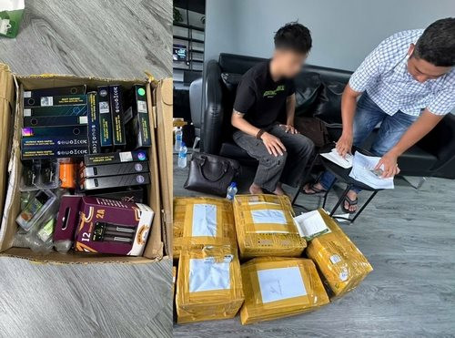 Thu giữ hàng trăm sản phẩm thuốc lá điện tử