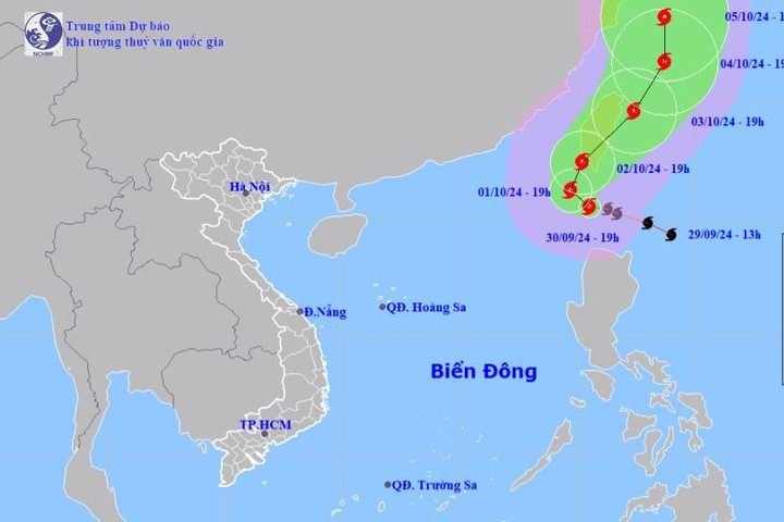 Bão số 5 mạnh cấp 16, giật trên cấp 17 đi vào Biển Đông