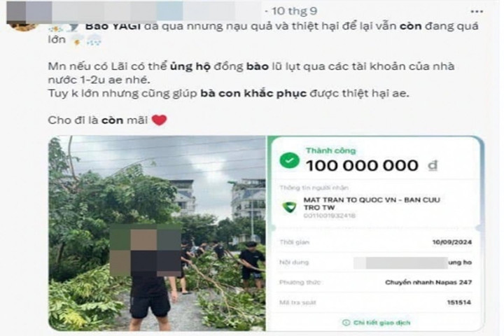 Bộ Công an sẽ giải quyết tố giác hành vi "fake bill" chuyển khoản ủng hộ bão lụt