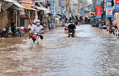 Cần Thơ: Triều cường gây ngập một số tuyến đường