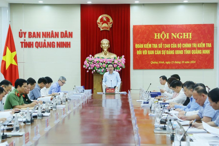 Đoàn kiểm tra số 1349 làm việc với Ban cán sự đảng UBND tỉnh Quảng Ninh