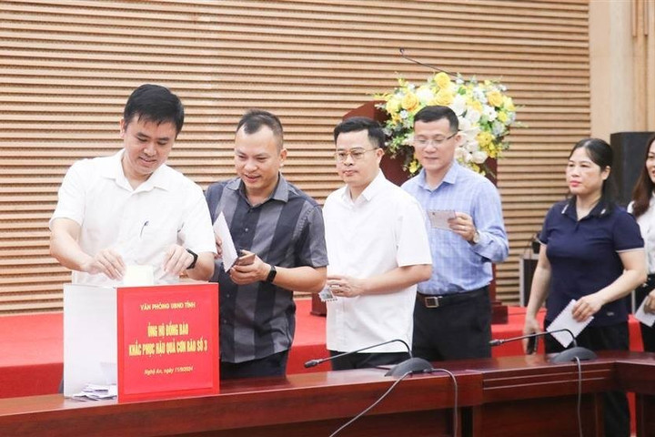 Nghệ An: Tiếp nhận hơn 140 tỷ đồng ủng hộ đồng bào miền Bắc bị thiệt hại do bão số 3