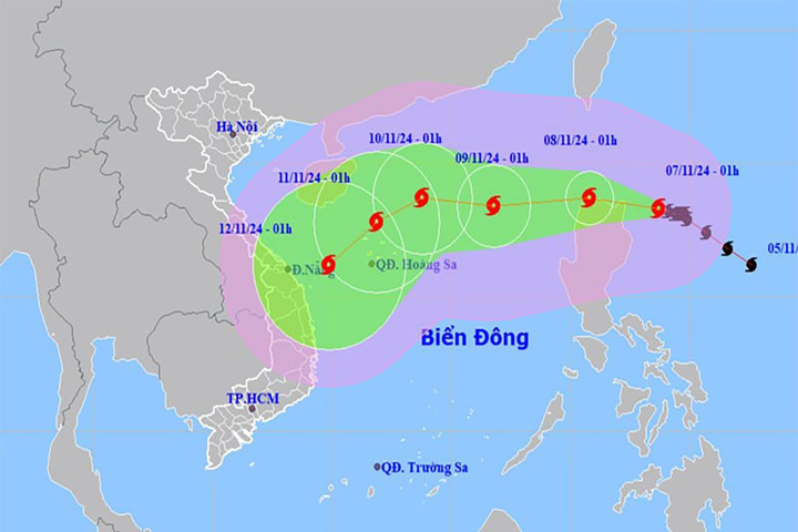 Bão Yinxing đạt cường độ mạnh, tiếp tục di chuyển hướng Tây Tây Bắc