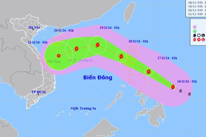 Bão Manyi mạnh cấp 15 giật cấp 17 sắp vào Biển Đông