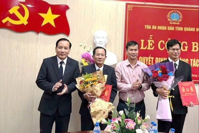 TAND tỉnh Quảng Ngãi tổ chức Lễ công bố và trao quyết định về công tác cán bộ