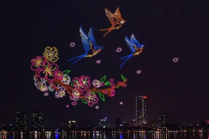2025 drone sẽ tỏa sáng trong chương trình Hòa nhạc ánh sáng tại hồ Tây