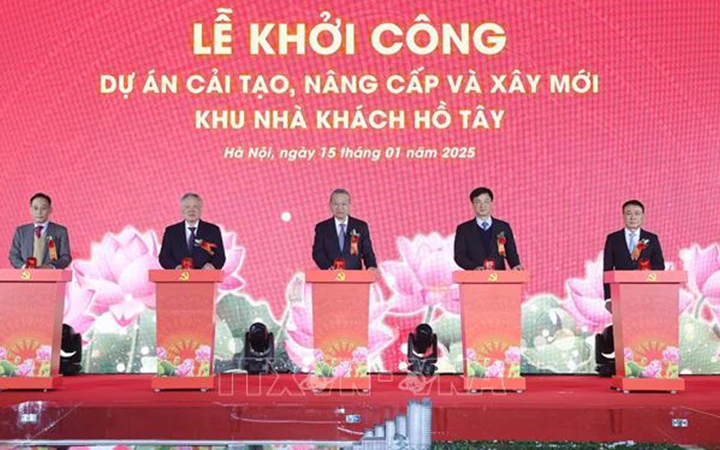 Tổng Bí thư Tô Lâm dự Lễ khởi công Dự án cải tạo, nâng cấp và xây mới khu Nhà khách Hồ Tây