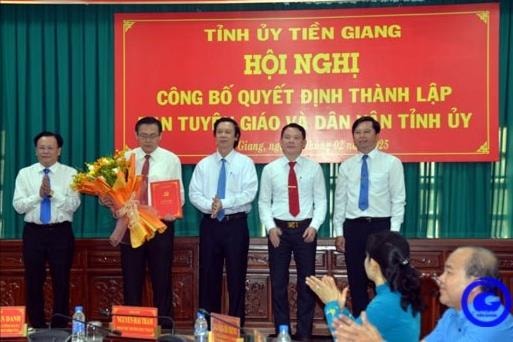 Ông Đỗ Tấn Hùng làm Trưởng Ban Tuyên giáo và Dân vận Tỉnh ủy Tiền Giang