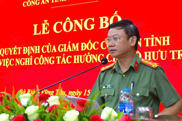 Bà Rịa-Vũng Tàu: Công bố nghỉ công tác, hưởng chế độ hưu trí với cán bộ công an