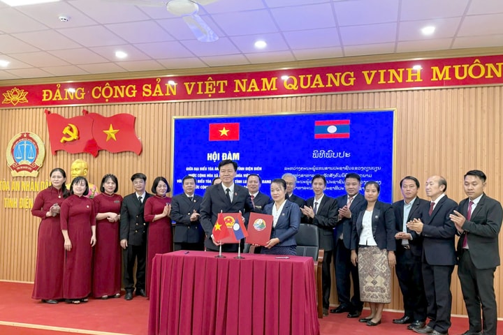 TAND tỉnh Điện Biên hội đàm với TAND tỉnh Luông Pra Băng (CHDCND Lào)