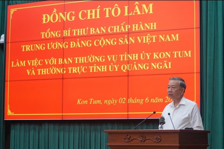 Tổng Bí thư Tô Lâm làm việc với Kon Tum và Quảng Ngãi