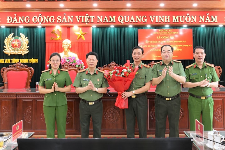 Bổ nhiệm Thủ trưởng Cơ quan An ninh điều tra Công an tỉnh Nam Định