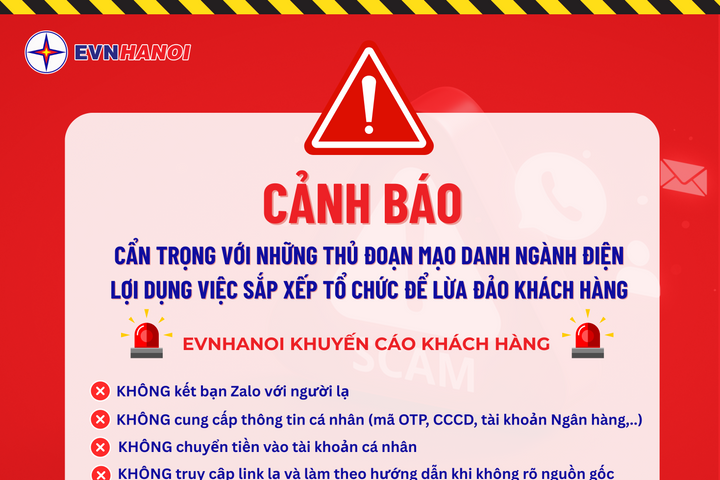 Cảnh báo mạo danh điện lực, lợi dụng việc sắp xếp tổ chức để lừa đảo