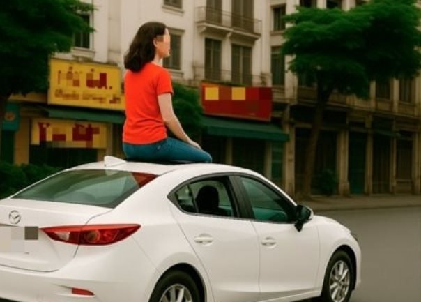 Ngồi trên nóc xe ô tô: Hành vi liều lĩnh thách thức pháp luật và tính mạng