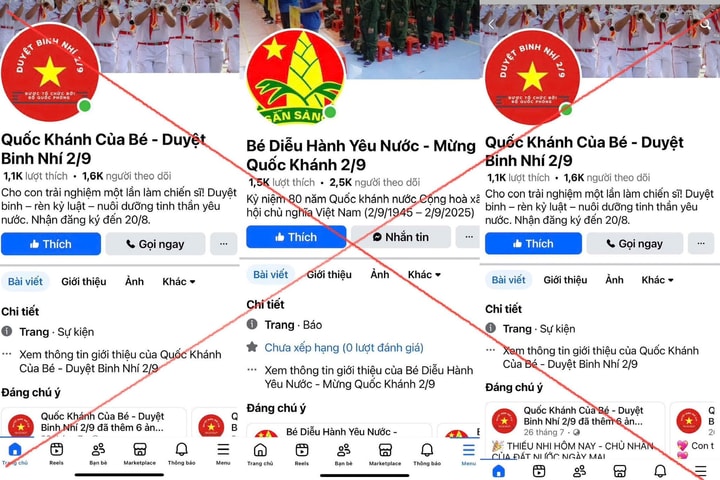Cảnh báo lừa đảo từ các Fanpage Facebook “Duyệt binh nhí mừng Quốc khánh 2/9”