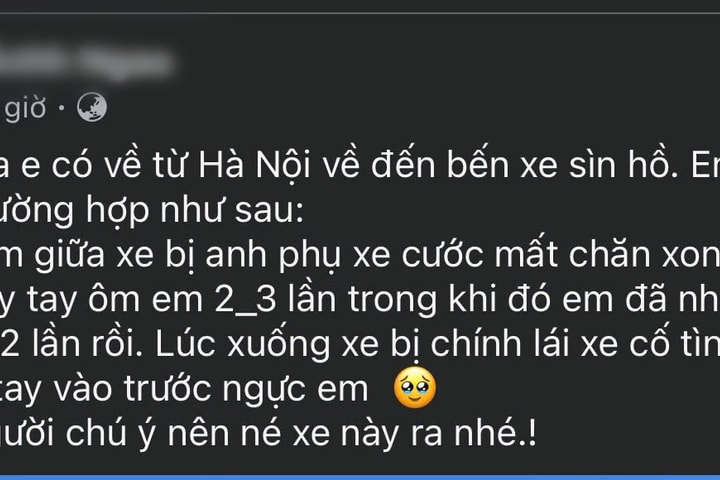 Nữ hành khách tố cáo bị sàm sỡ khi đi chuyển bằng xe khách giường nằm