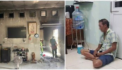Tự thú sau khi đốt nhà "vợ hờ"