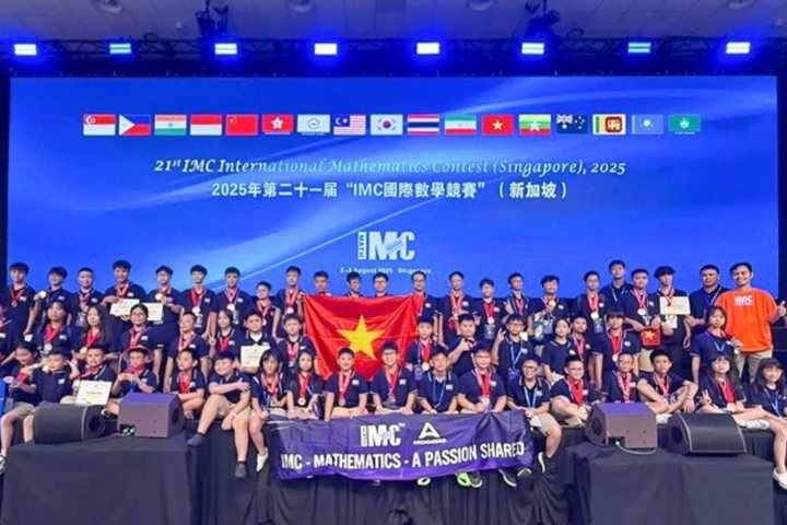 63 học sinh Việt Nam đạt giải tại kỳ thi Toán học trẻ quốc tế IMC 2025