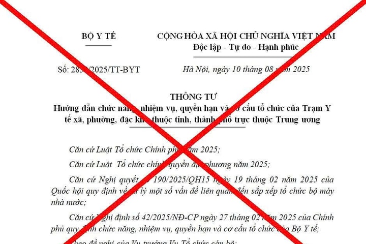 Bộ Y tế bác bỏ văn bản giả mạo về Trạm Y tế xã, phường
