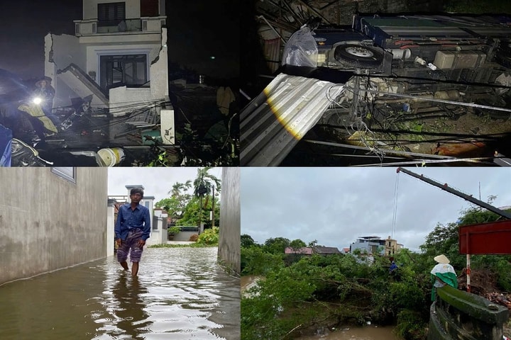 Ninh Bình: Nhà cửa hư hại, nhiều diện tích lúa bị ngập úng, cây xanh gãy đổ