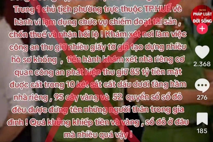 Sự thật về tin đồn Chủ tịch phường ở Huế bị bắt